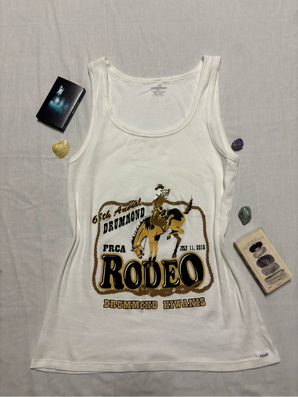 Calvin Klein White Rodeo Graphic Tank Top